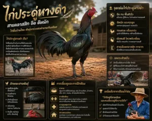 ไก่ประดู่หางดำ: สายคลาสสิกอึดตีหนัก จุดเด่นและการเลี้ยง