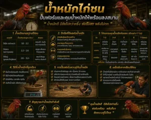 น้ำหนักไก่ชน: ปั้นฟอร์มและคุมน้ำหนักให้พร้อมลงสนาม