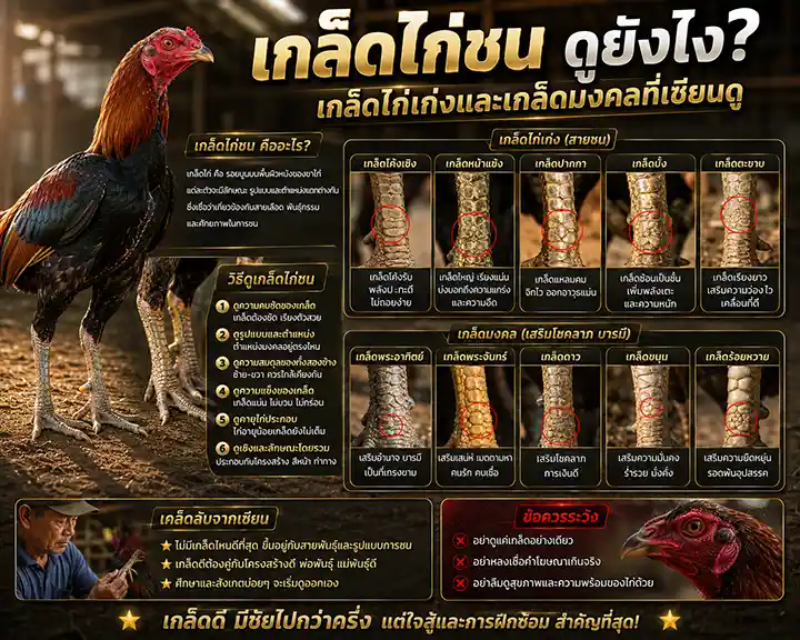 เกล็ดไก่ชน ดูยังไง? เกล็ดไก่เก่งและเกล็ดมงคลที่เซียนดู